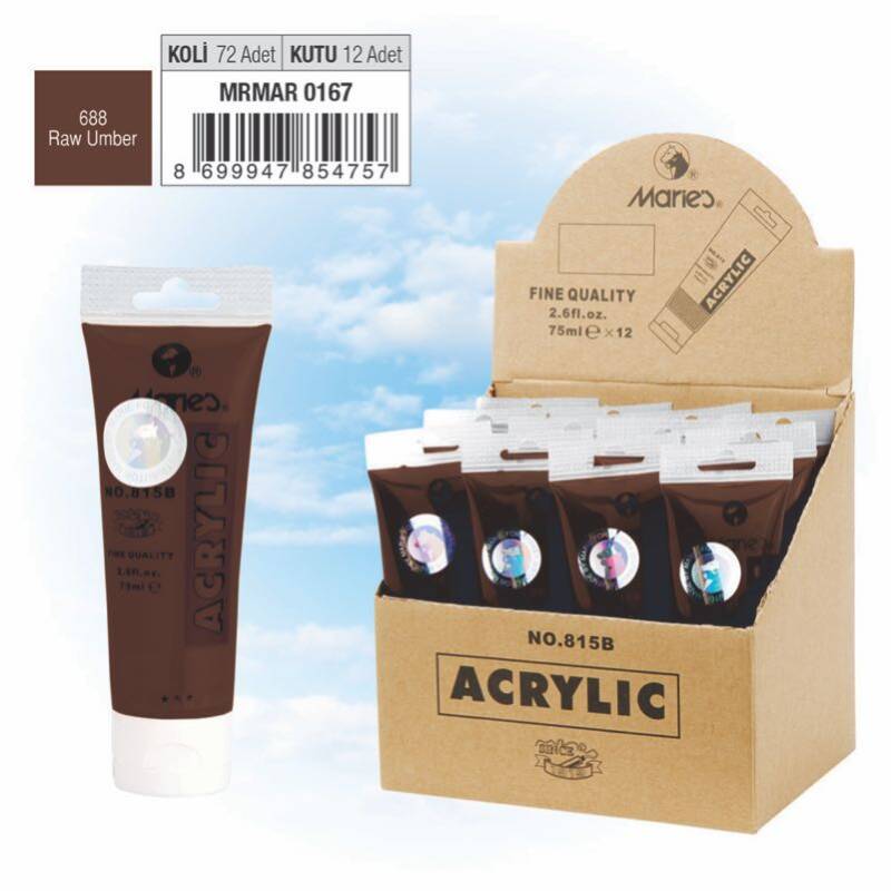 MARİES MRMAR0167 815 688 AKRİLİK BOYA 75ML RAW UMBER - 1