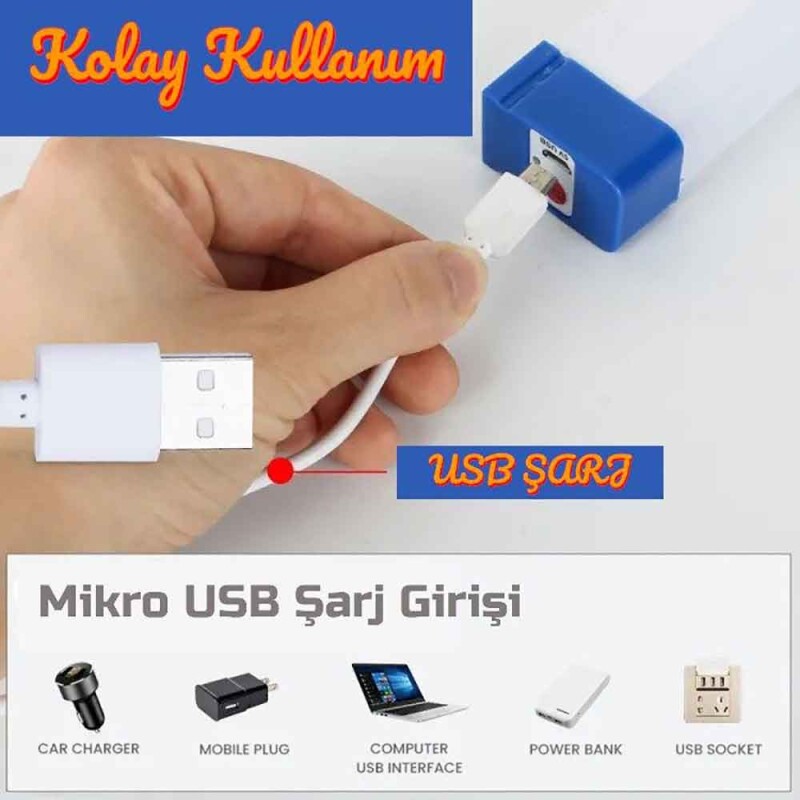 MARLA T-550 ŞARJLI USB FENER LED IŞIK - 3