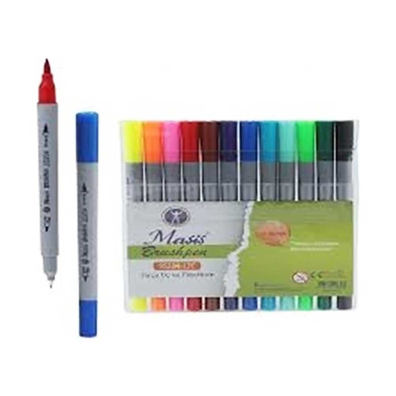 MASİS S5204-24C BRUSHPEN FİNELİNER FIRÇA UÇ 24 RENK PVC - 1