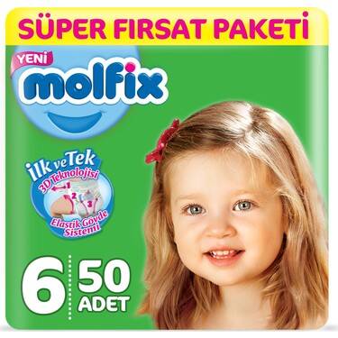 Molfix Çocuk Bezi Ultra Fırsat Paket No:6 62 Li - 1