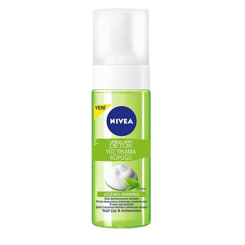 Nivea Detox Yüz Yıkama Köpüğü Yeşil Çay 150ml - 1