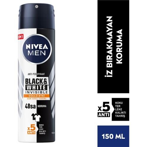 Nivea Men Deo Black & White Güçlü Etki 150 ml Erkek - 1