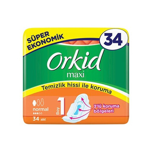 Orkid Maxi 4 Lü Kanatlı 34 Lü Normal - 1