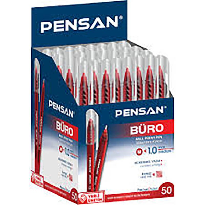 Pensan 2270 Büro Tükenmez Kalemİ 1mm Kırmızı - 1