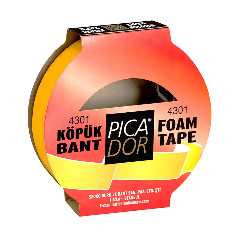 PİCADOR 4301 ÇİFT TARAFLI KÖPÜK BANT 19X5M KO 002 - 1