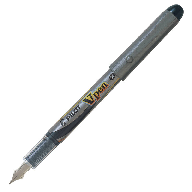 PILOT V-PEN SİLVER DOLMAKALEM SİYAH - 1