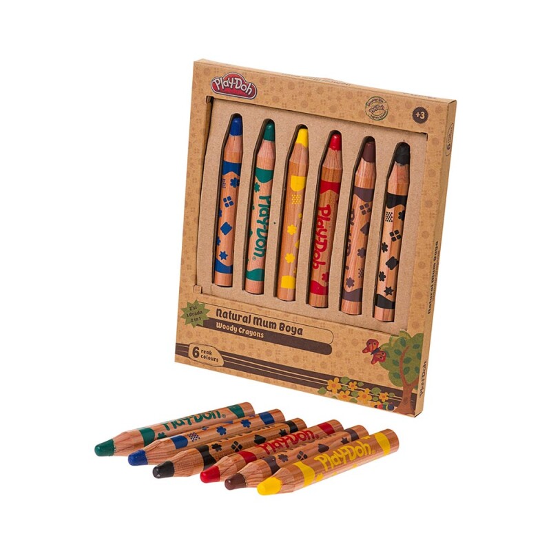 Play-doh Cr009 6 Renk Naturel Crayon 2sİ 1 Arada - 1