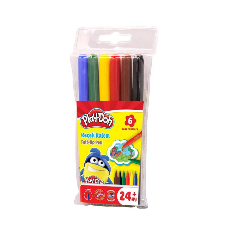 PLAY-DOH KE004 KEÇELİ KALEM 2MM 6 RENK - 1