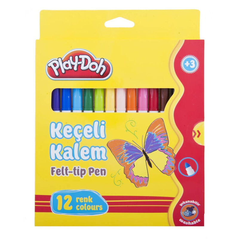 PLAY-DOH KE007 KEÇELİ KALEM 5MM KARTON KT 12 RENK - 1