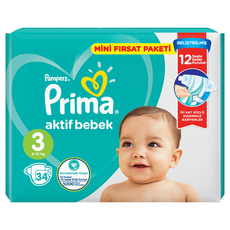 Prima Çocuk Bezi Mini Fır.paket No:3 6-10 34lü*3 - 1