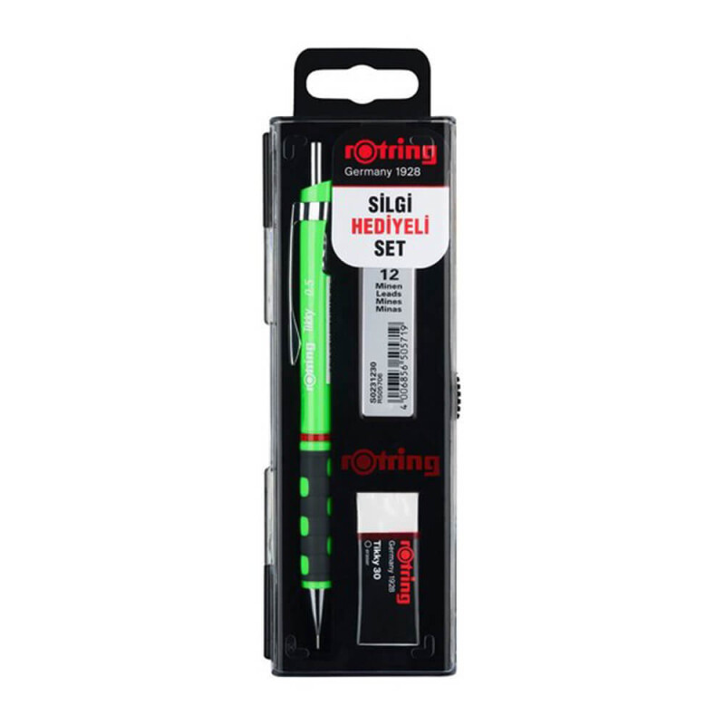 ROTRİNG 3LÜ OKUL SETİ 05MM NEON YEŞİL VERSATİL+MİN+SİLGİ - 1