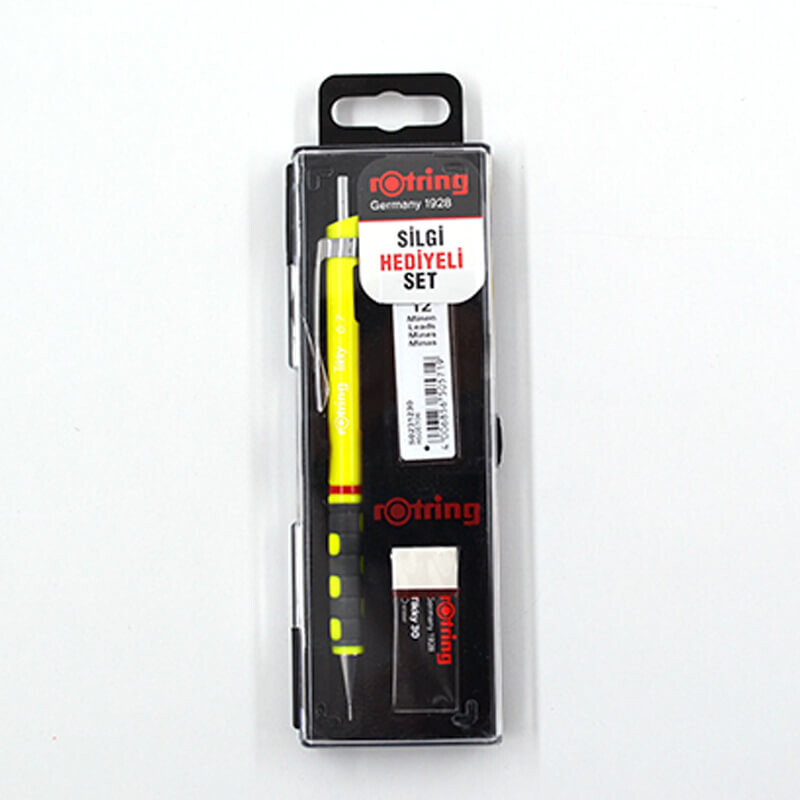 ROTRİNG 3LÜ OKUL SETİ 07MM NEON SARI VERSATİL+MİN+SİLGİ - 1