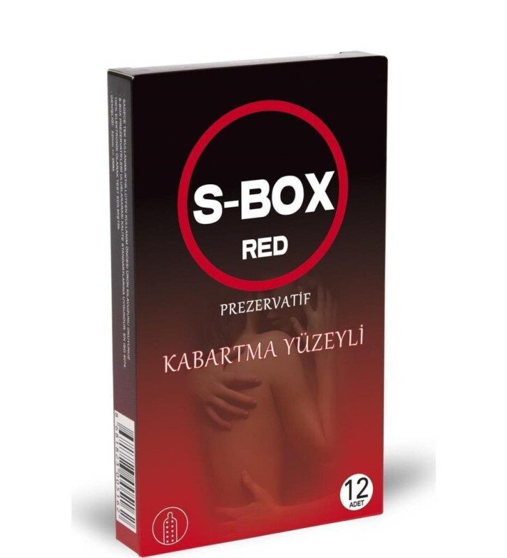 S-Box Red Kabartma Yüzeyli Prezervatif 12li - 1