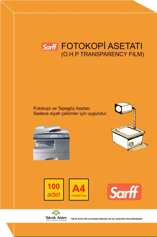 SARFF 15330089 FOTOKOPİ ASETATI A4 100LÜ - 1