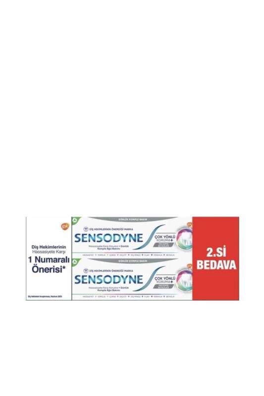 Sensodyne Çok Yönlü Koruma Diş Macunu Gelişmiş Beyazlık 50ml 1+1 - 1