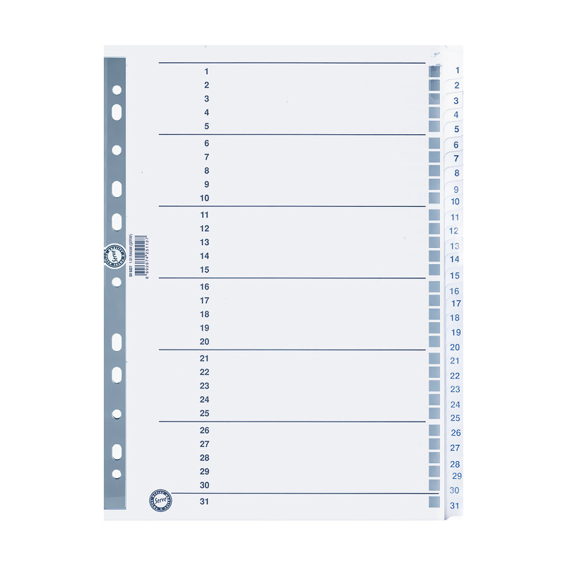 SERVE 5327 SEPERATÖR 1-31 RAKAM ŞEFFAF - 1