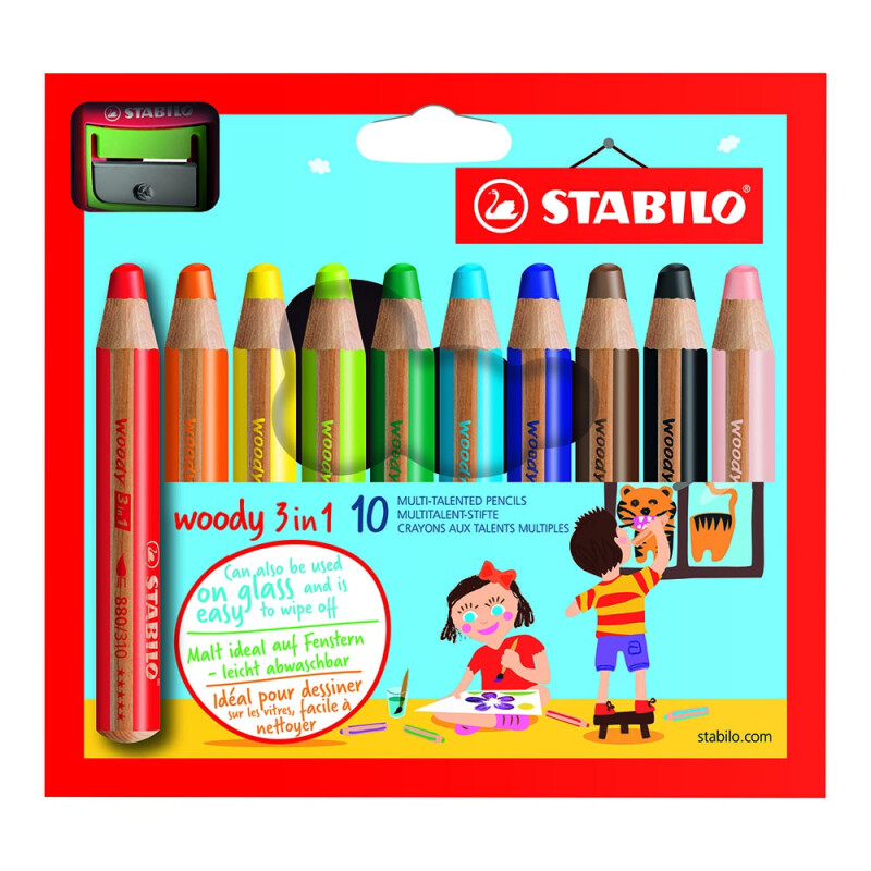 STABİLO WOODY 3 IN 1 10 RENK+KALEMTRAŞ 880/10-2 - 1