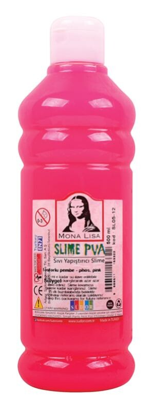 SÜDOR SL05-12 MONALİSA SLİME YAP.500ML FOSFORLU PEMBE - 1