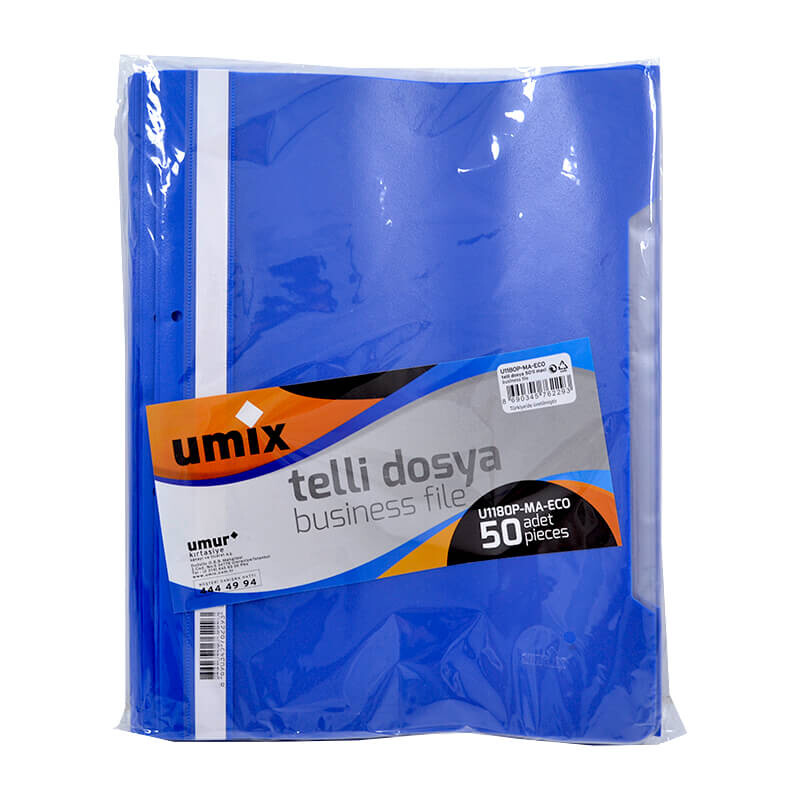 UMİX TELLİ DOSYA ECO 50 Lİ MAVİ 1180P-MA - 1