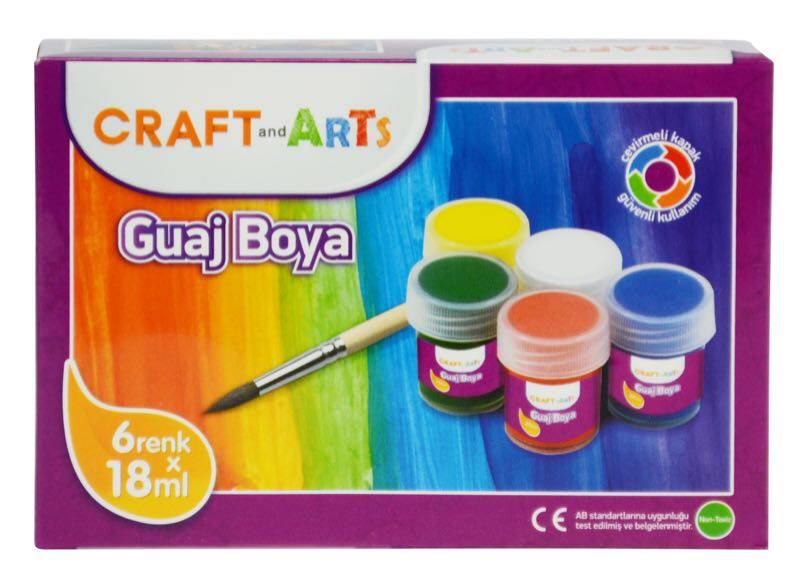 UMUR 1558KK-6 CRAFT AND ARTS GUAJ BOYA 6X18ML - 1