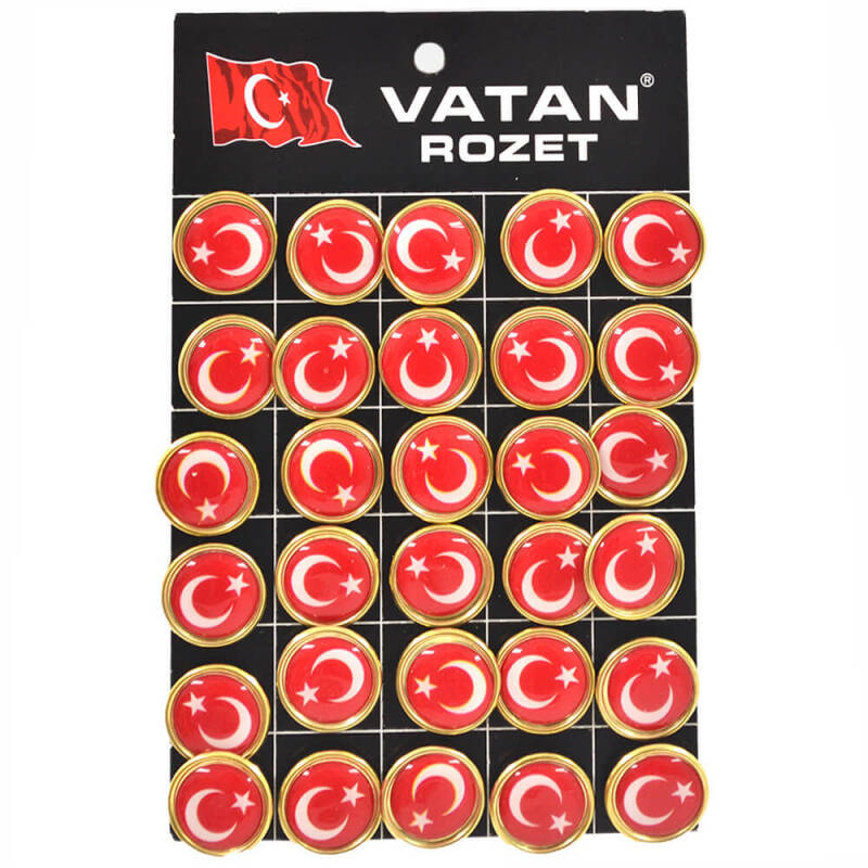 VATAN VT601 TÜRK BAYRAKLI YUVARLAK ROZET 20Lİ - 1