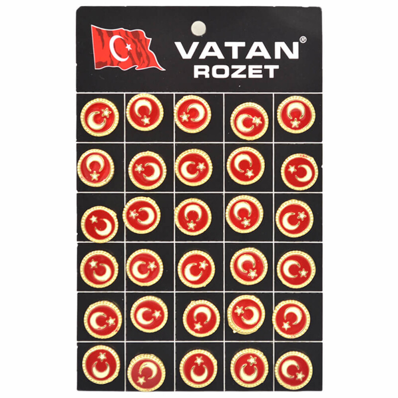 VATAN VT605 TÜRK BAYRAKLI DİPLİ ROZET 30LU - 1