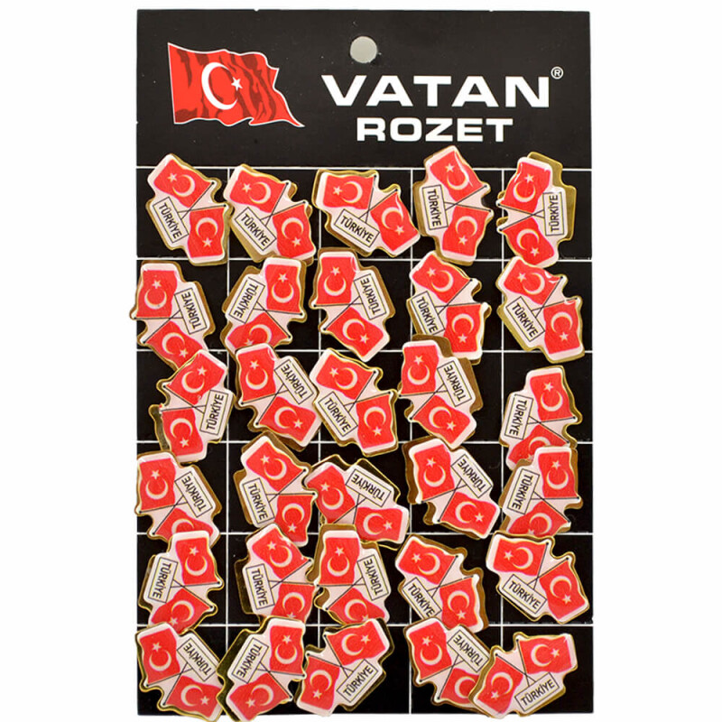 VATAN VT628 İKİLİ BAYRAKLI ROZET 30LU - 1