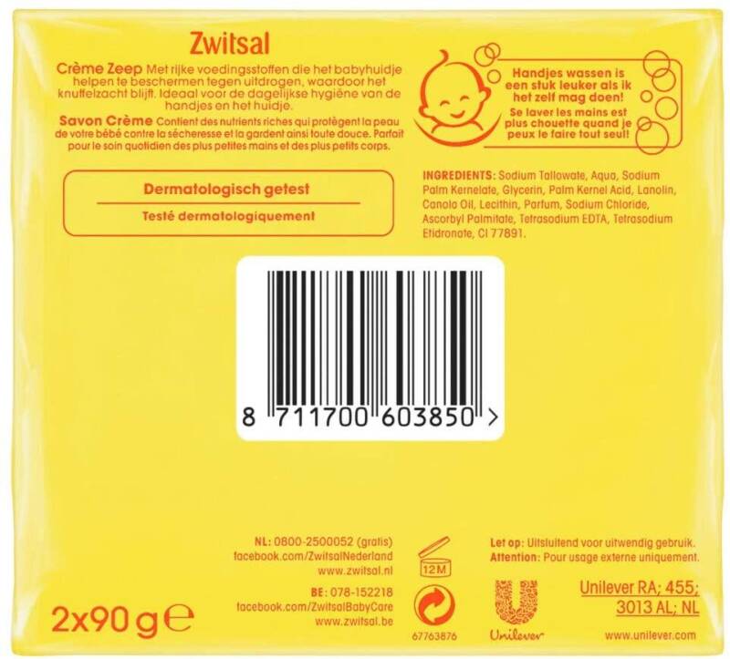 Zwitsal Bebek Krem Sabun 2x90g - 4